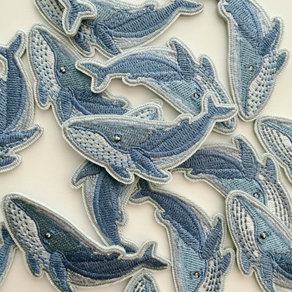 PREORDER - 2.5" Blue Whale  -  Embroidered Patch