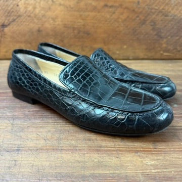 Vintage Ralph Lauren Black Crocodile Loafers
