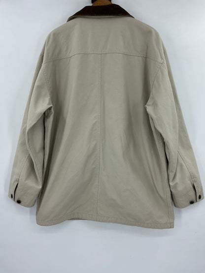 Vintage L.L. Bean Original Field Coat Barn Jacket Corduroy Collar Size Large