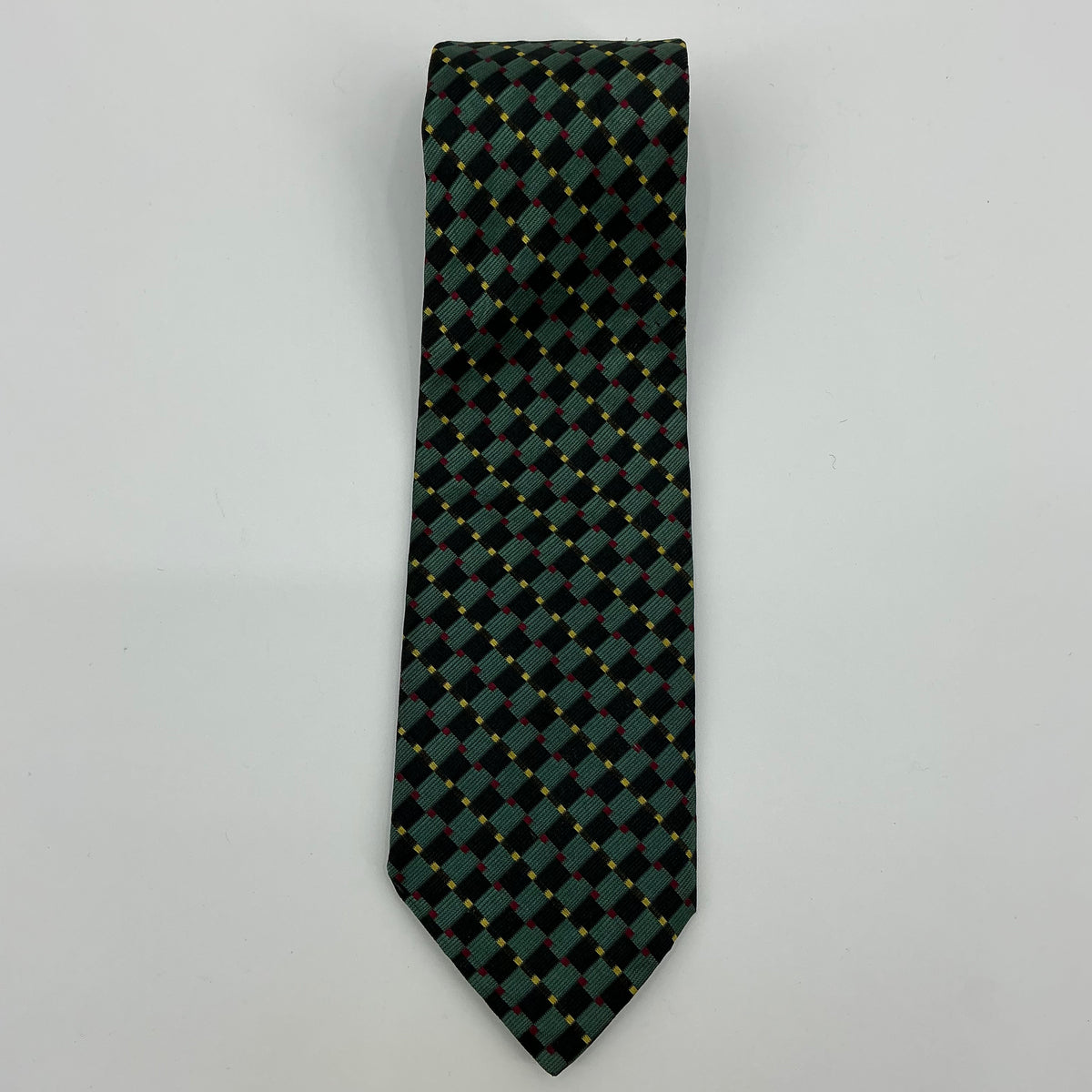 Vintage Westbury Collection Men’s Multicolored Checkered Silk Tie