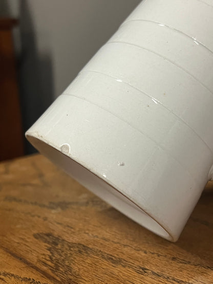 White Banded Dairy Jug Rope Handle