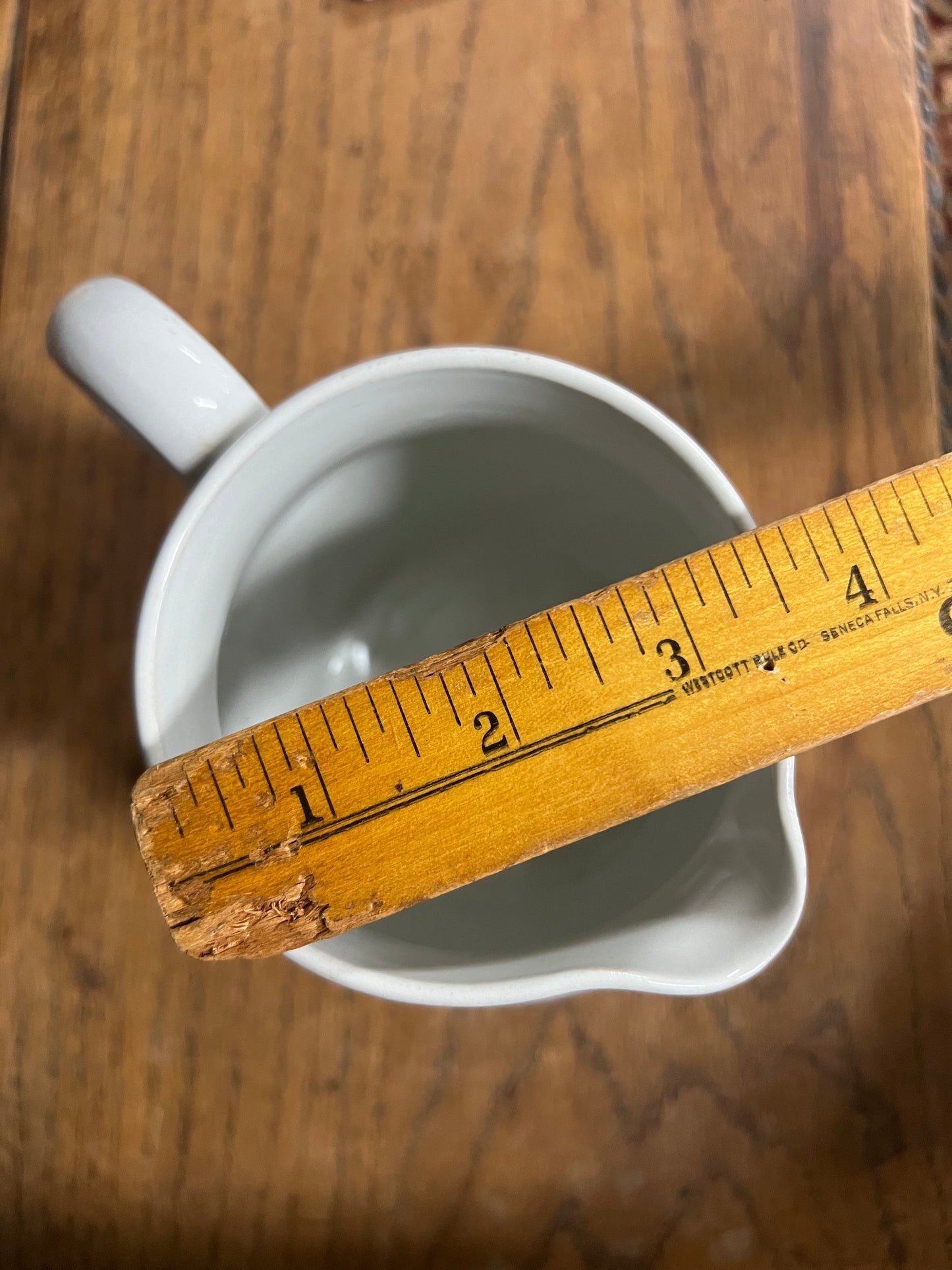 White Ironstone Banded Dairy Jug