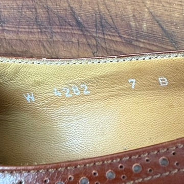 Vintage Ralph Lauren Brown Leather Wingtip Heels Silk Bow