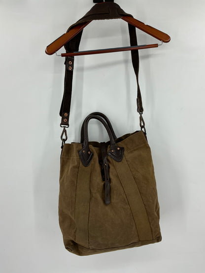 RRL Double RL Waxed Canvas And Leather Tote Bag