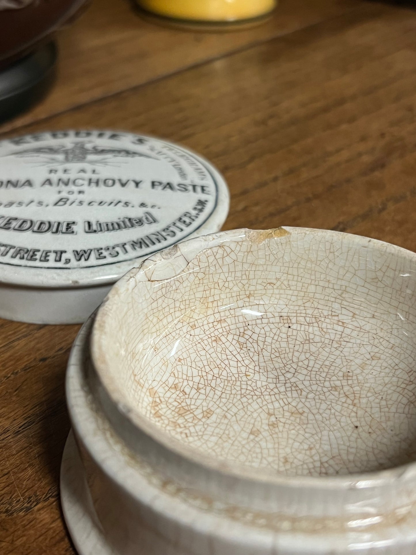 Keddie's Real Gorgona Anchovy Paste Lid and Pot