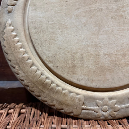 Flower Wheat Border Carved Wooden Breadboard