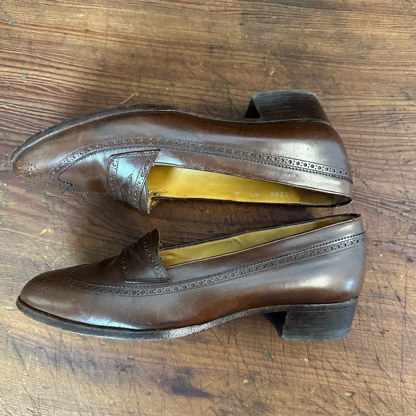 Vintage Ralph Lauren Brown Leather Wing Tip Penny Loafer