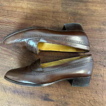Vintage Ralph Lauren Brown Leather Wing Tip Penny Loafer