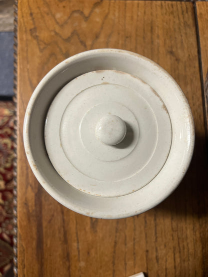 RICE - White Banded Kitchen Jar Canister with Lid