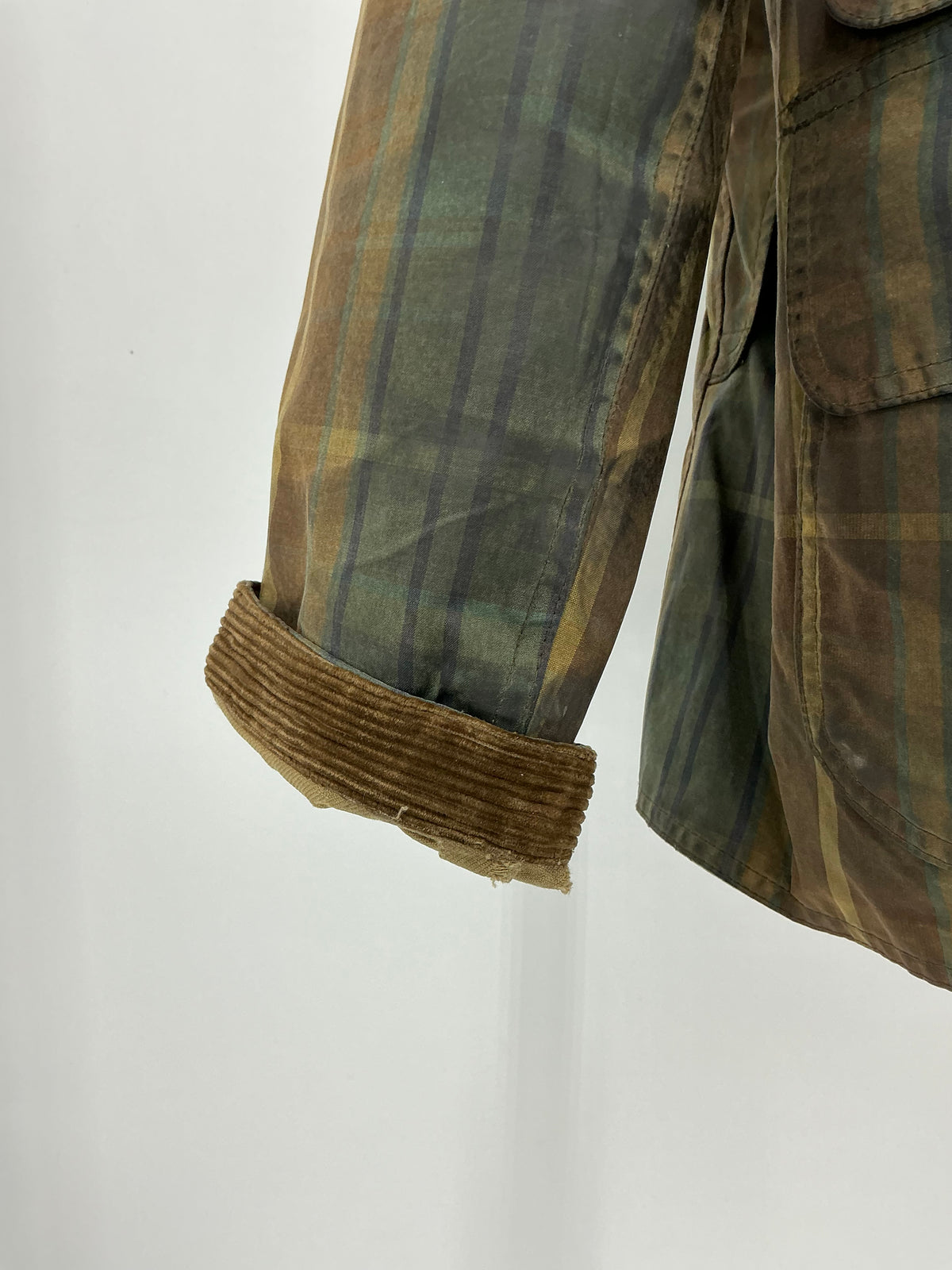 Vintage 90s Polo Ralph Lauren Plaid Waxed Cotton Hunting Barn Jacket Large