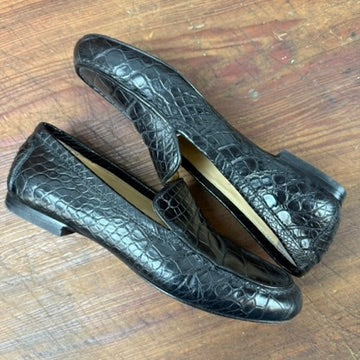 Vintage Ralph Lauren Black Crocodile Loafers