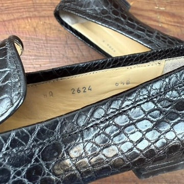 Vintage Ralph Lauren Black Crocodile Loafers