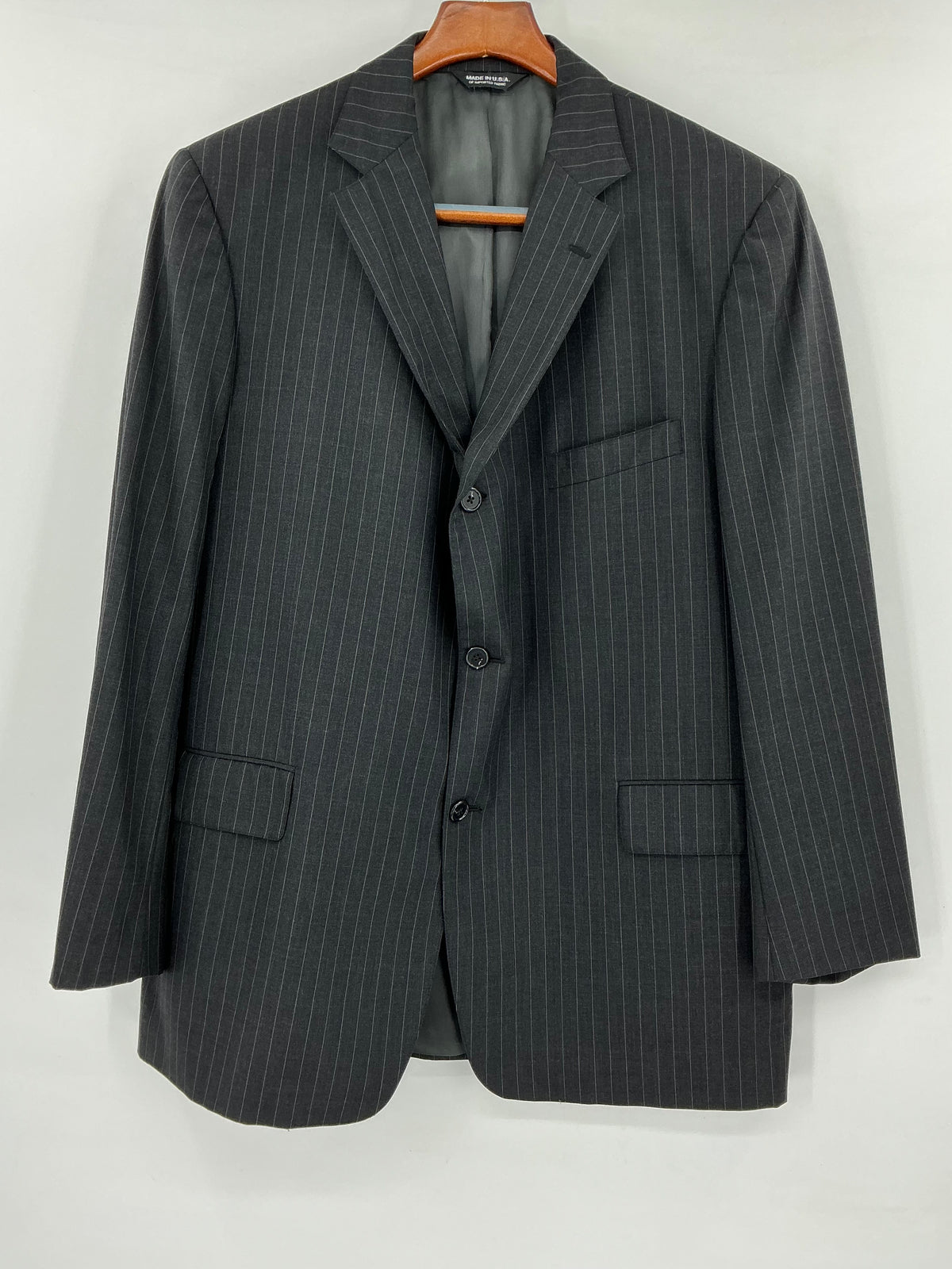 Vintage J. Press Presstige Gray Pinstripe Wool Sport Coat Blazer Made in USA