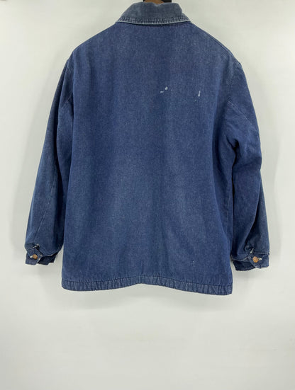 Vintage Wrangler Blanket Lined Denim Chore Coat Size 40
