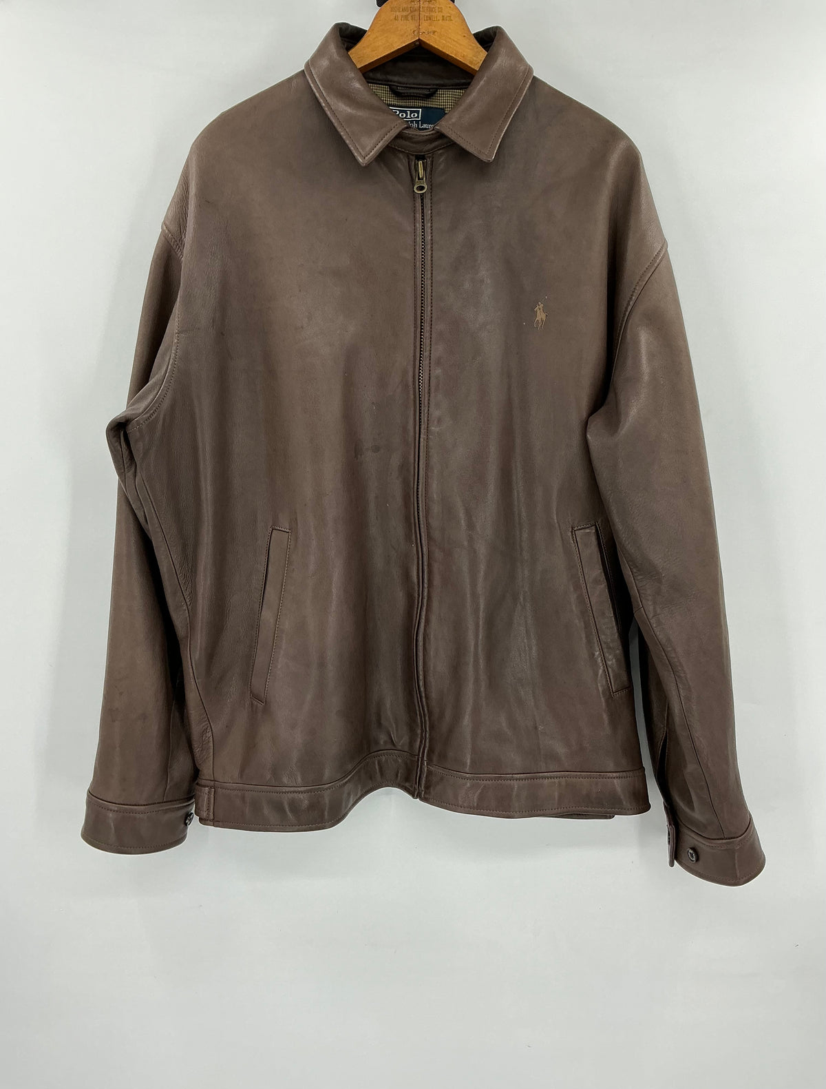 Vintage Polo Ralph Lauren Lambskin Leather Jacket Large