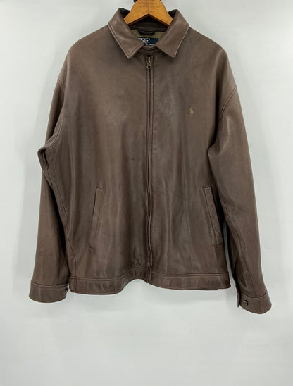 Vintage Polo Ralph Lauren Lambskin Leather Jacket Large