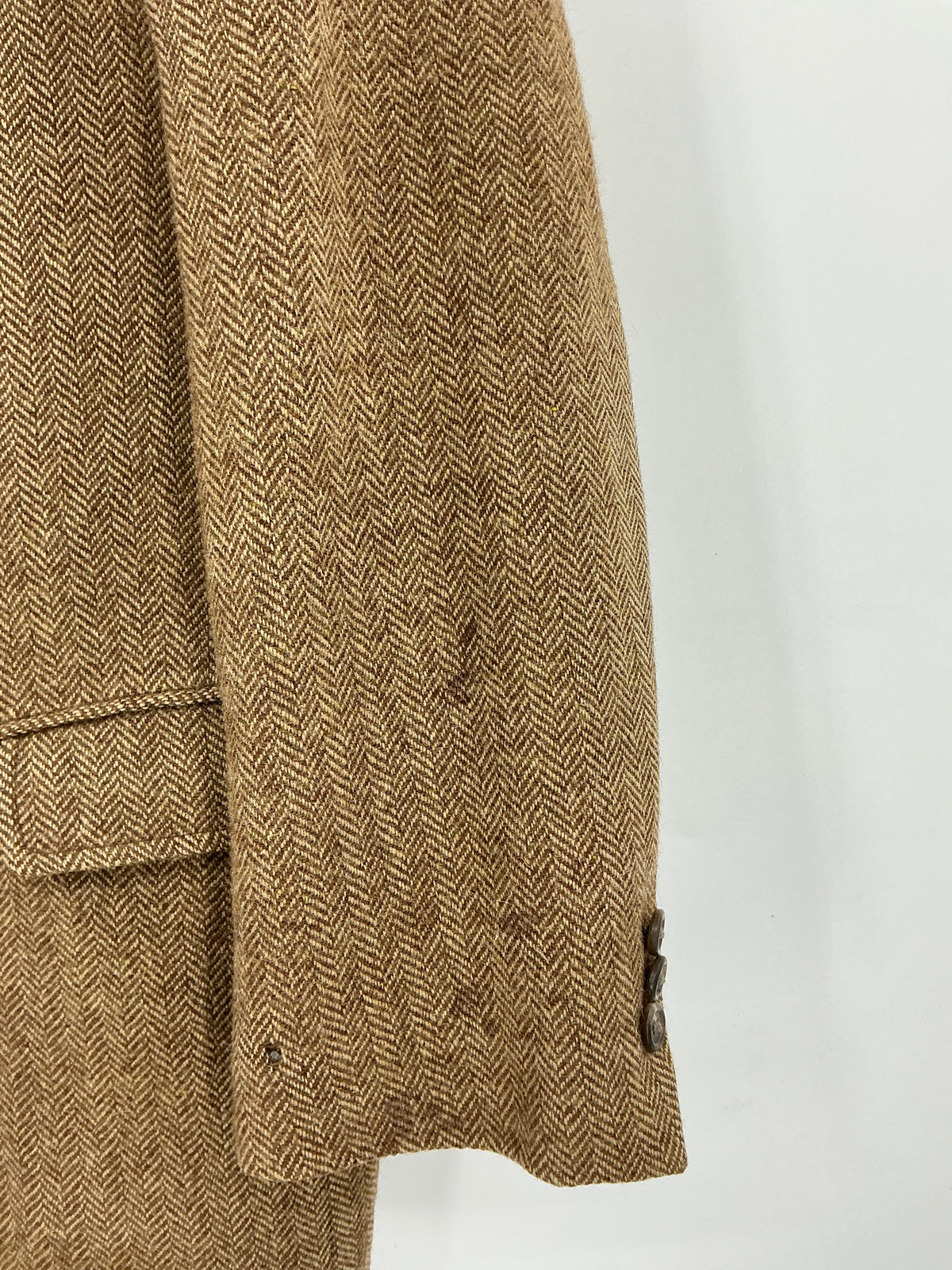 Vintage J. Press Jamieson's of Shetland Brown Herringbone Sport Coat 44R