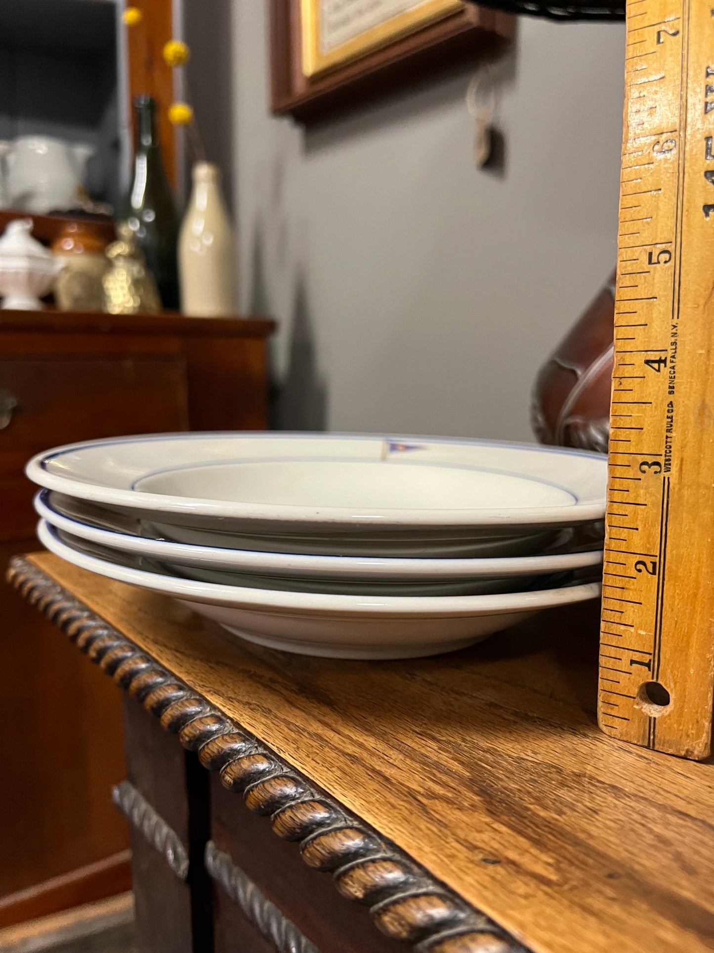 New York Yacht Club Rim Soup Bowl with NYYC Burgee