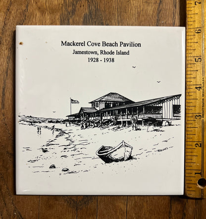 Jamestown Historical Society Tile - Mackerel Cove Beach Pavillion