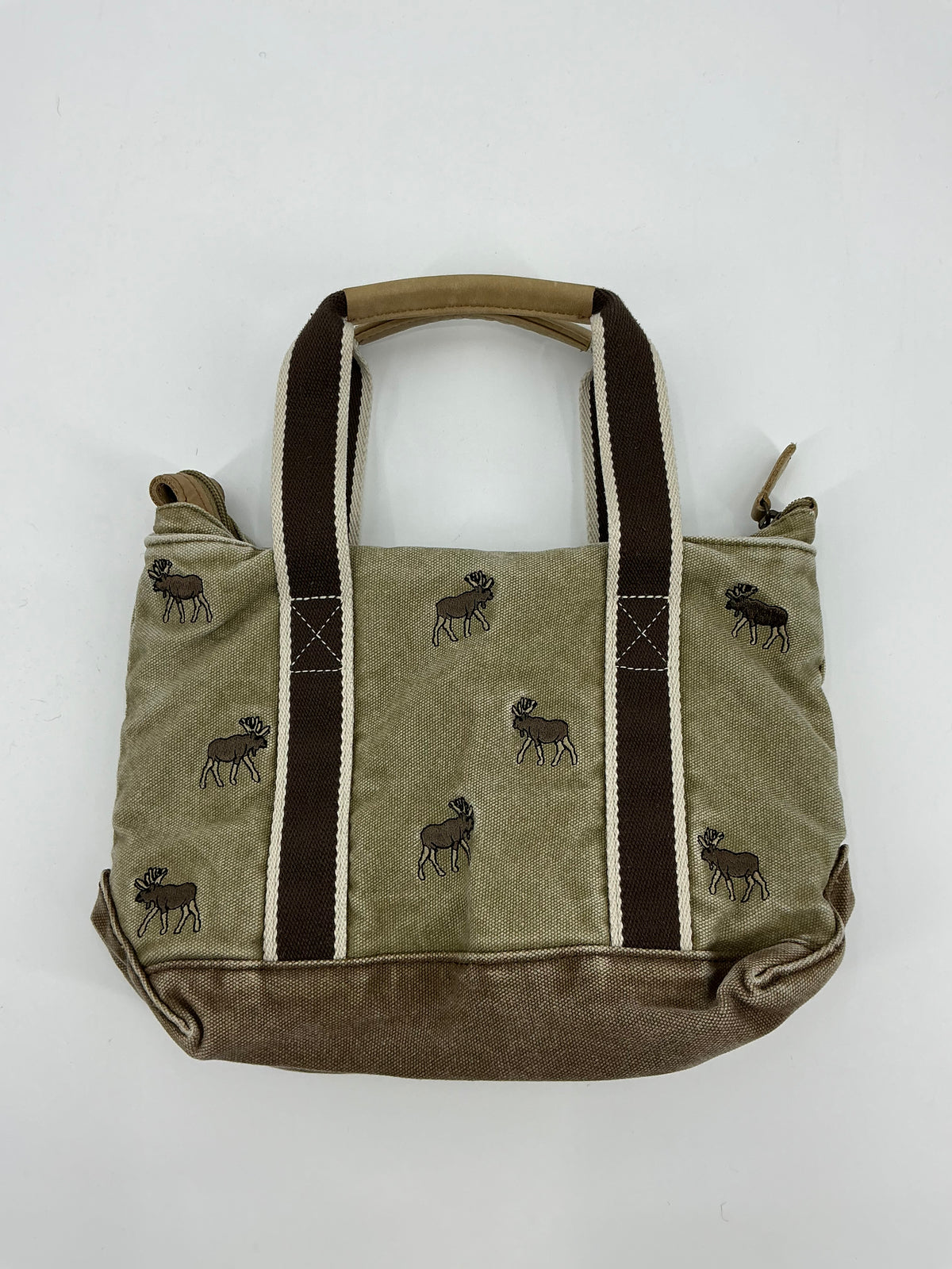 L. L. Bean Moose Embroidered Mini Boat and Tote Zip Top
