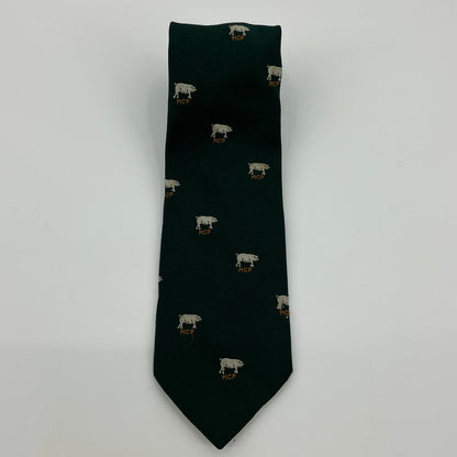 Vintage Male Chauvinist Pig Bloomingdale’s Men’s Green “MCP” Pig Print Tie
