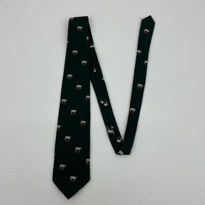 Vintage Male Chauvinist Pig Bloomingdale’s Men’s Green “MCP” Pig Print Tie