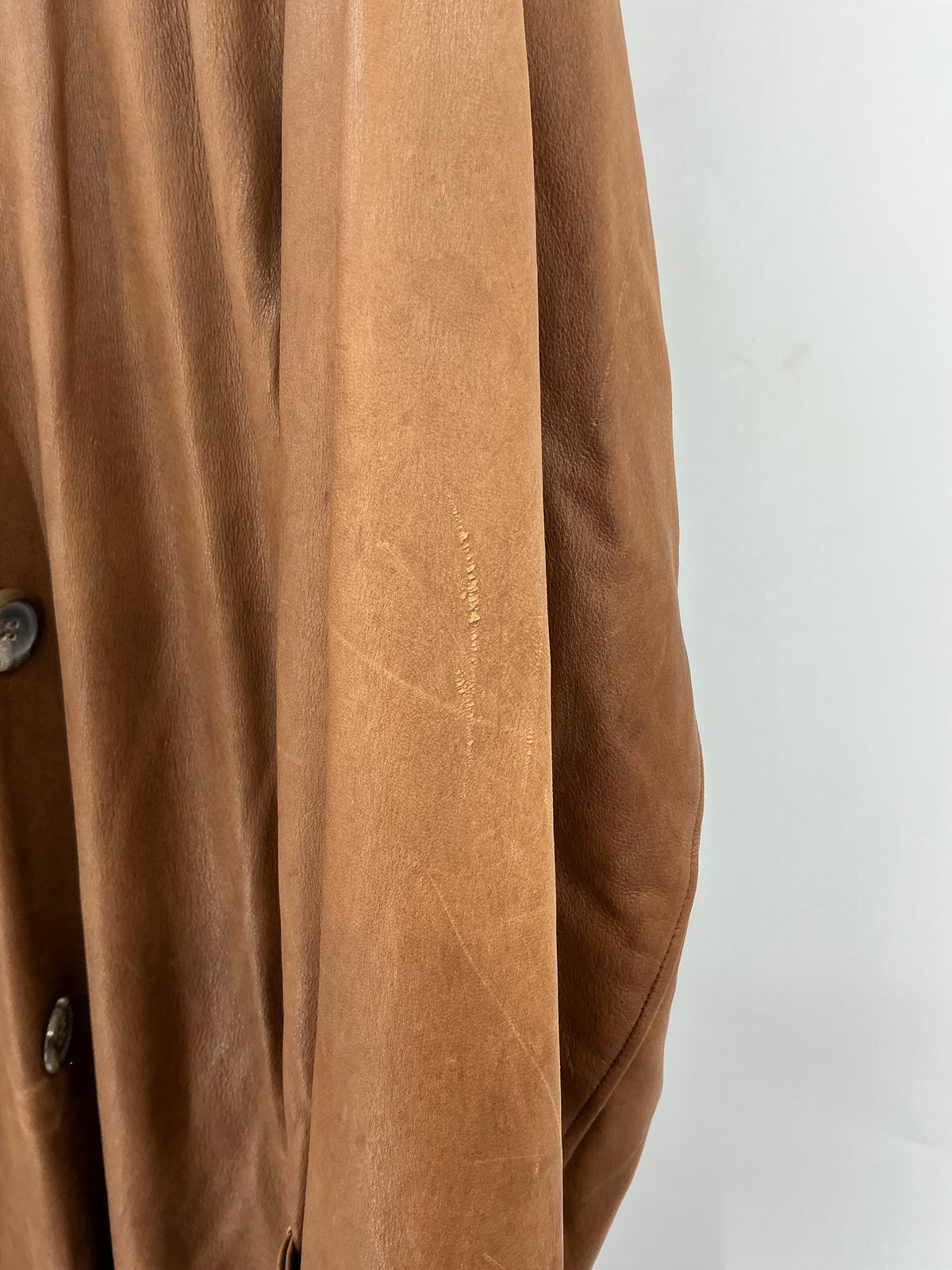Vintage Polo Ralph Lauren Brown Leather Belted Trench Coat Large