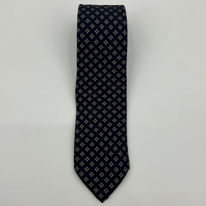 Vintage Lord & Taylor Navy Blue Patterned Silk Tie