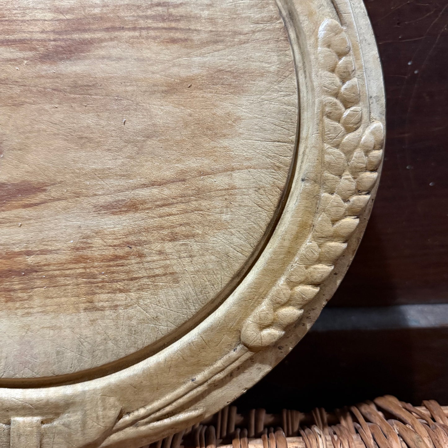 Wheat Border Carved Wooden Breadboard