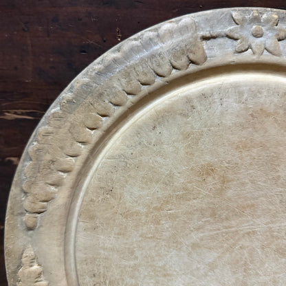Flower Wheat Border Carved Wooden Breadboard