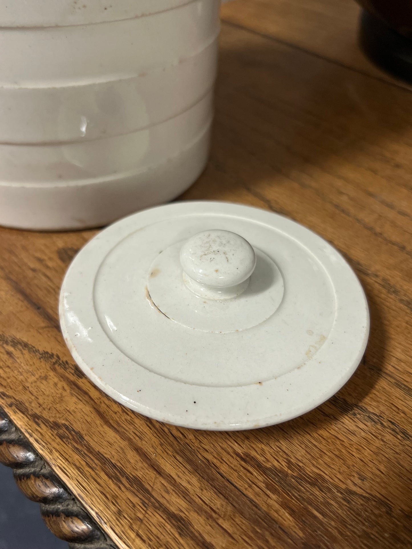 RAISINS - White Banded Kitchen Jar Canister with Lid