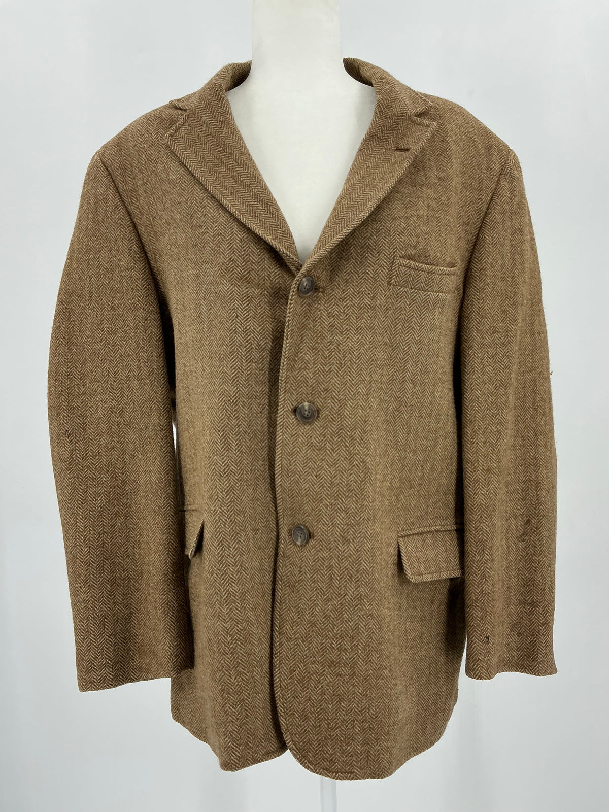 Vintage J. Press Jamieson's of Shetland Brown Herringbone Sport Coat 44R