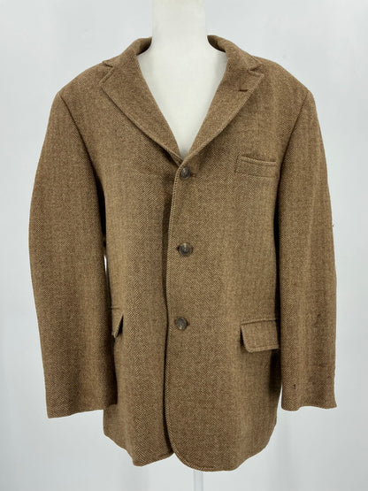 Vintage J. Press Jamieson's of Shetland Brown Herringbone Sport Coat 44R