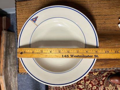 New York Yacht Club Rim Soup Bowl with NYYC Burgee