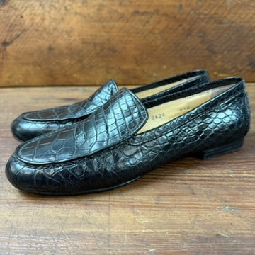 Vintage Ralph Lauren Black Crocodile Loafers