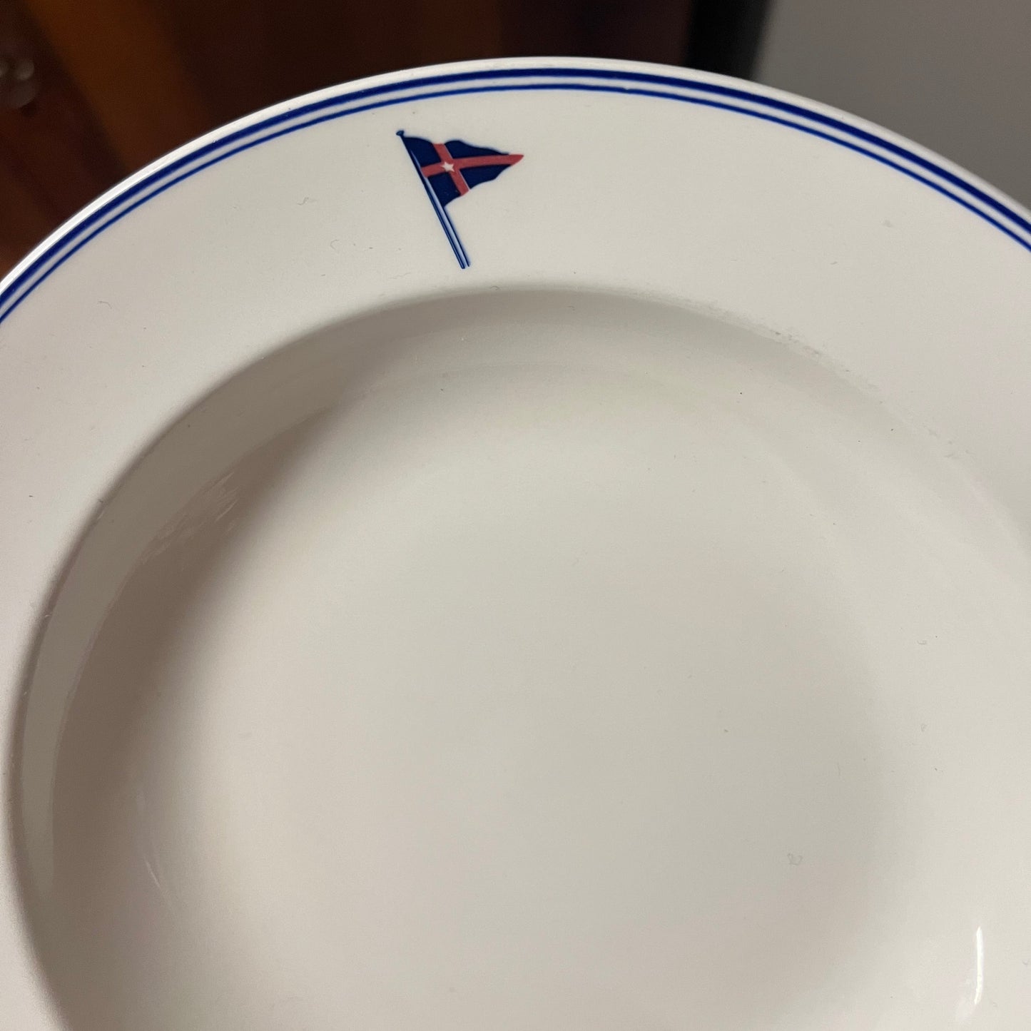 New York Yacht Club Rim Soup Bowl with NYYC Burgee