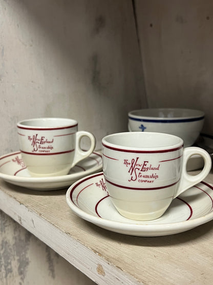 The New England Steamship Company Demitasse Cup and Saucer