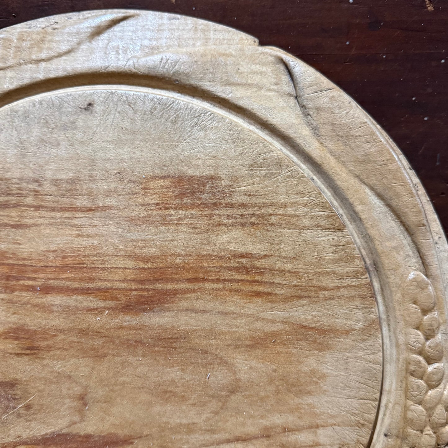 Wheat Border Carved Wooden Breadboard