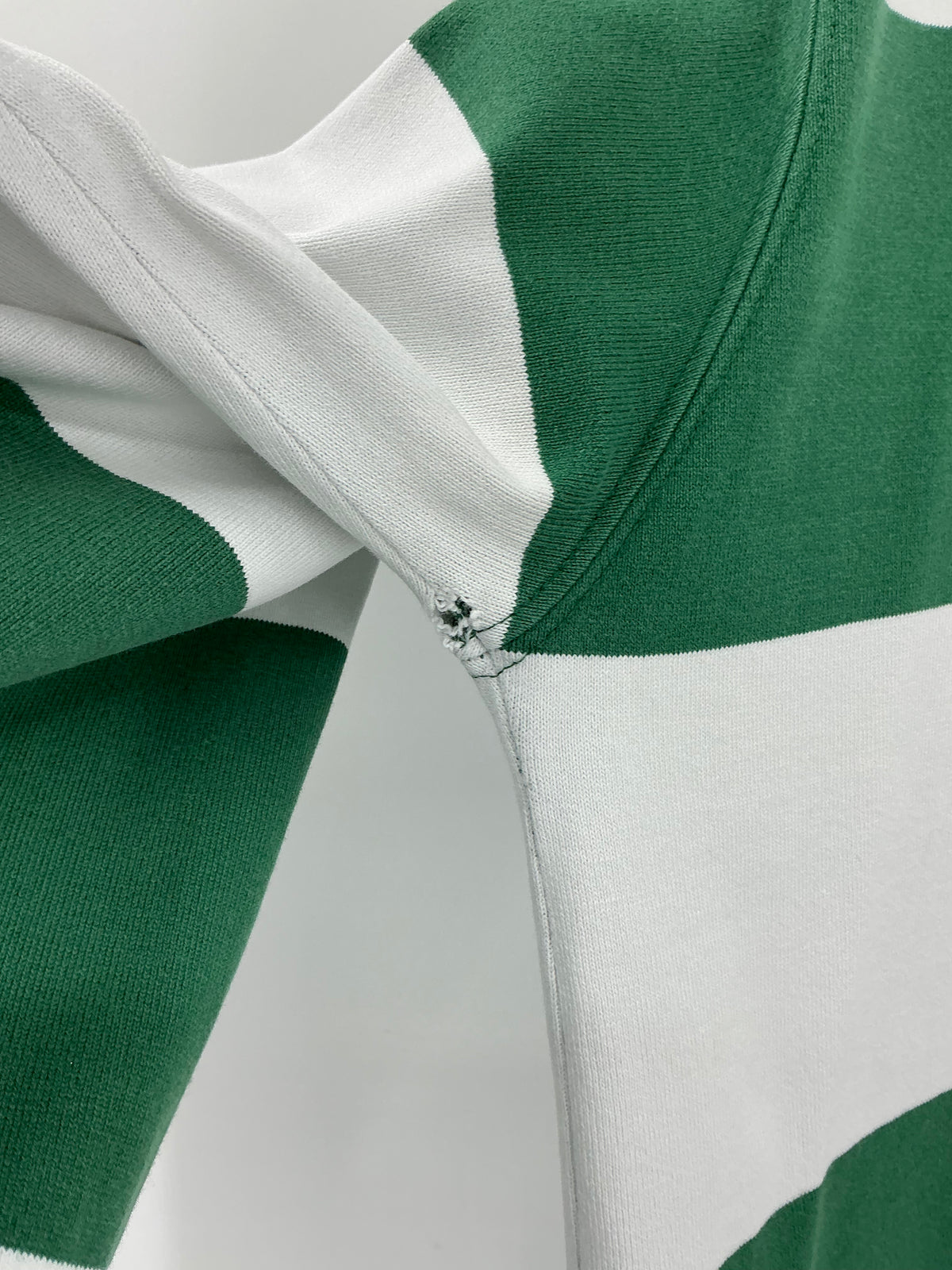 Lands' End  Striped Rugby Shirt - Green & White XL Tall