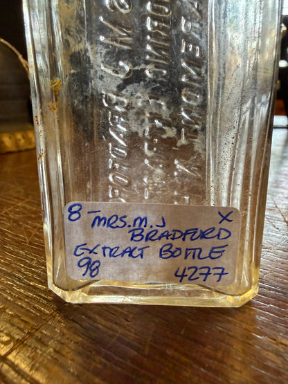 Mrs. M J Bradford Extract Bottle