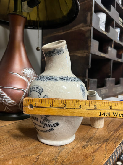 Maw's Double-Valved Earthenware Inhaler with Mouthpiece