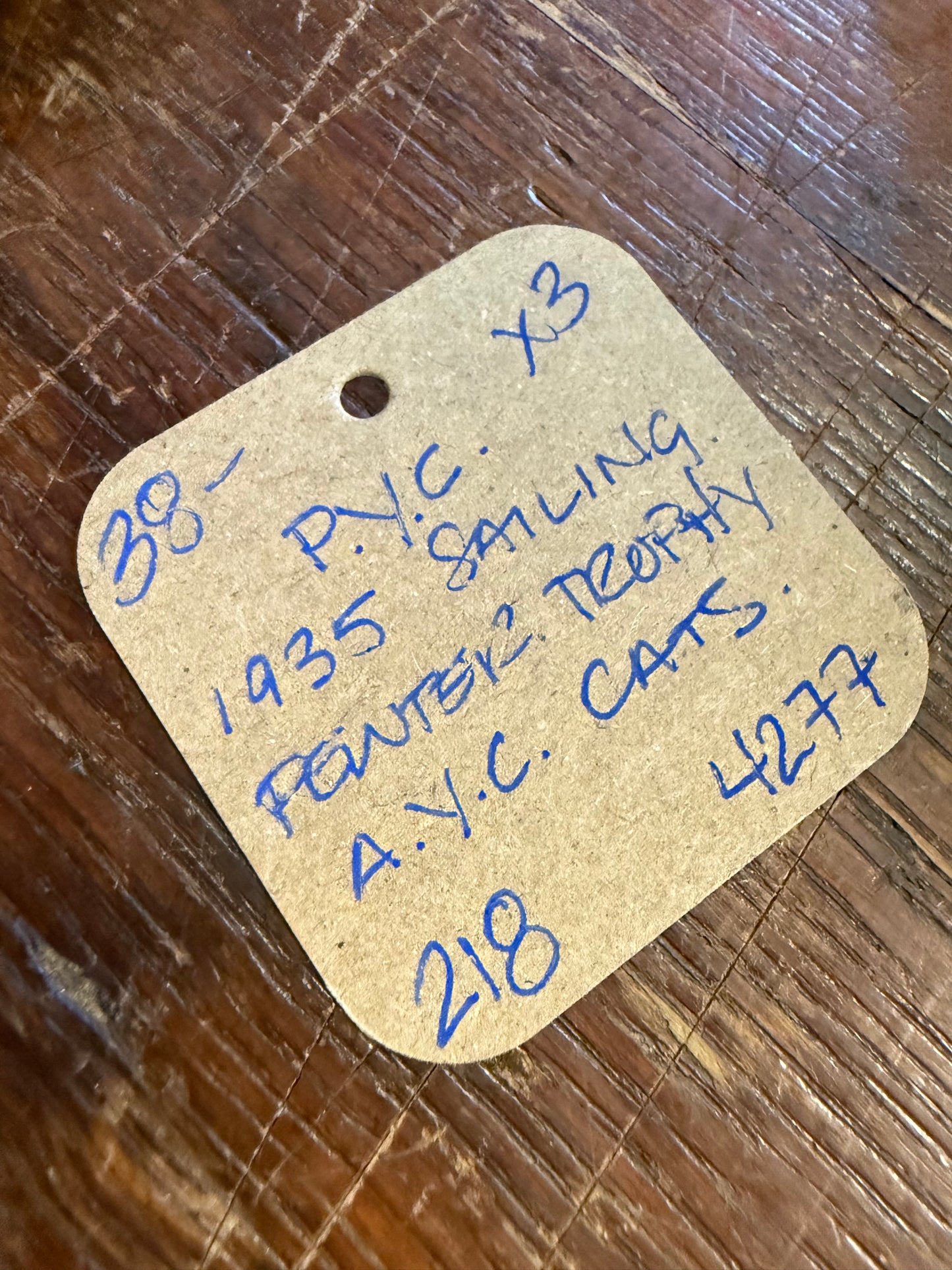 PYC 1935 Pewter Sailing Trophy