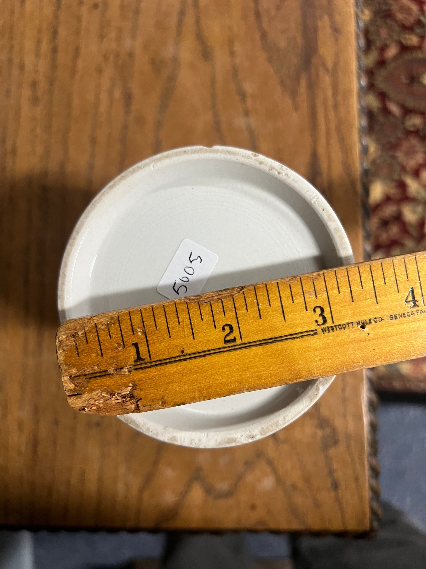 White Banded Dairy Jug Rope Handle