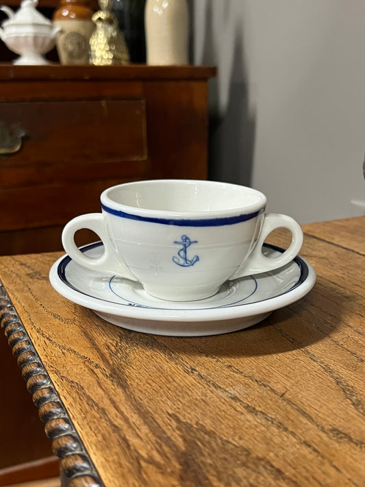 US Navy Wardroom China Bouillon Cup and Saucer
