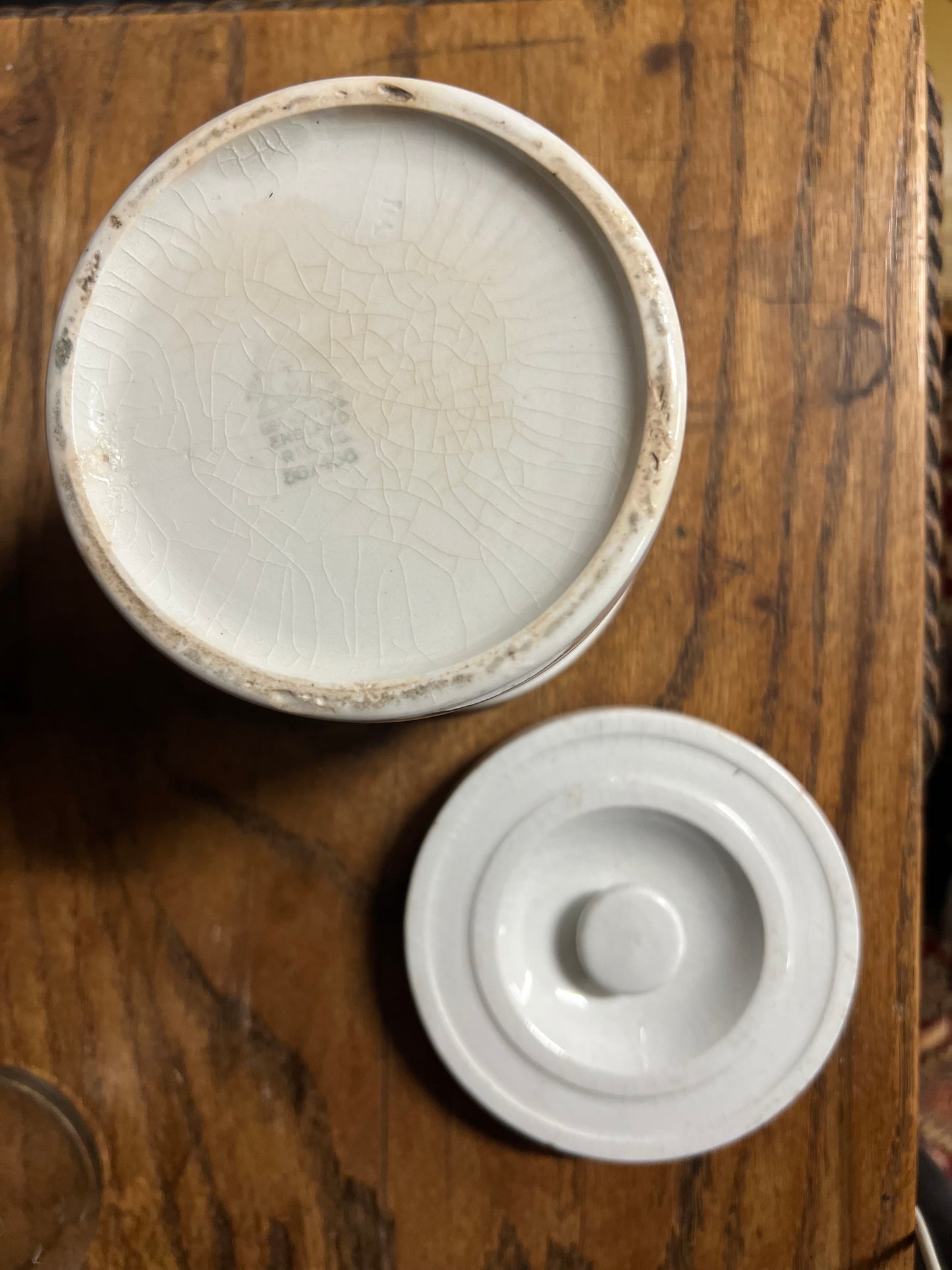 RICE - White Banded Kitchen Jar Canister with Lid