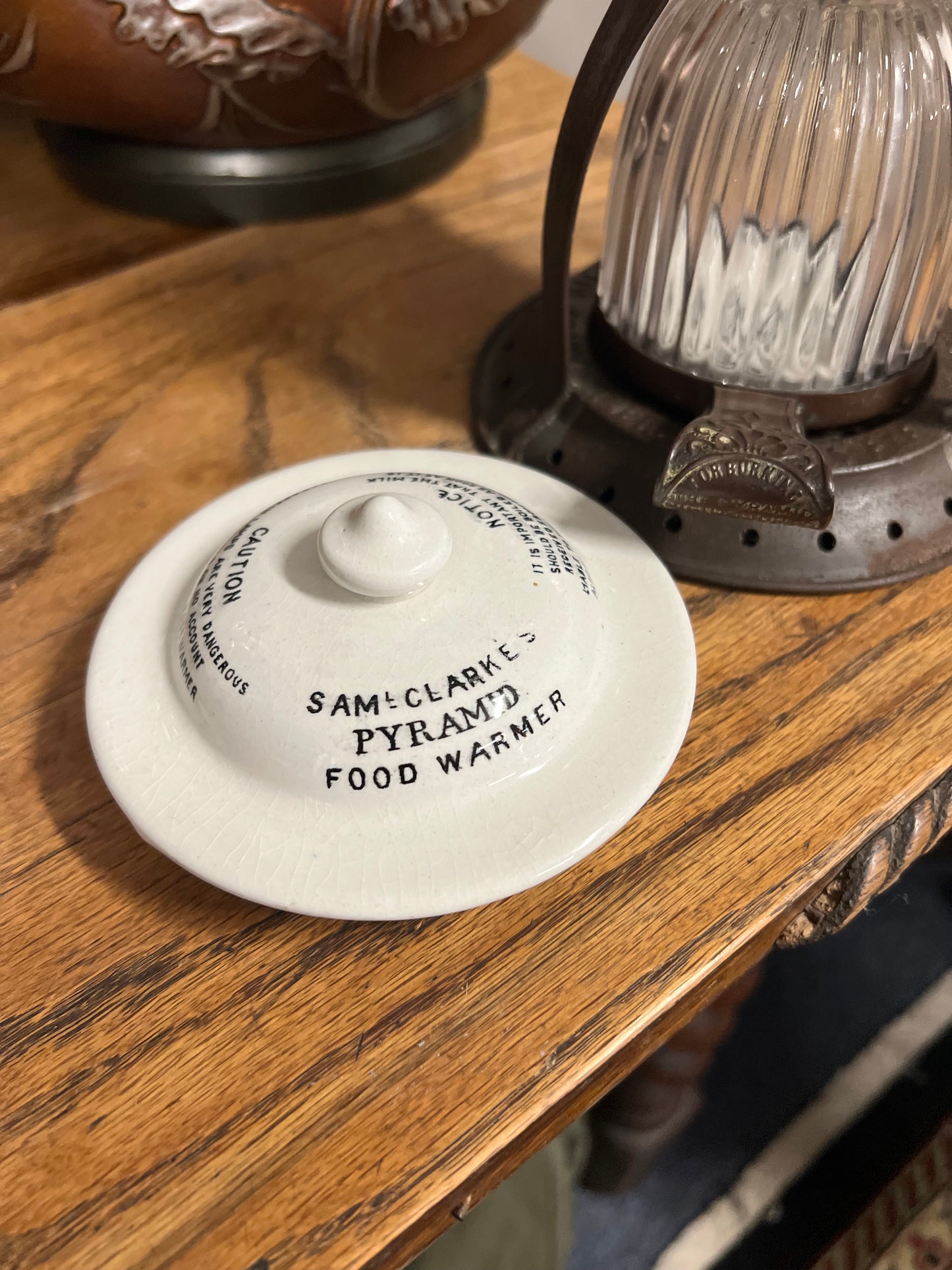 Rare Complete Sam Clarke's Pyramid Food Warmer - Fairy Lamp