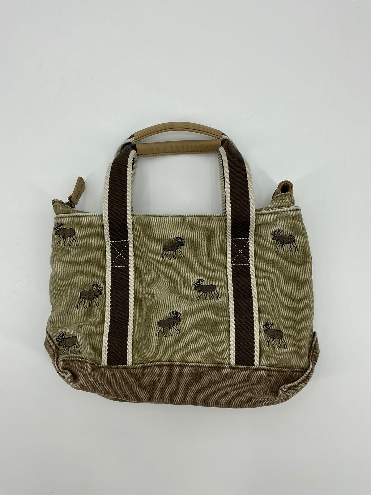 L. L. Bean Moose Embroidered Mini Boat and Tote Zip Top