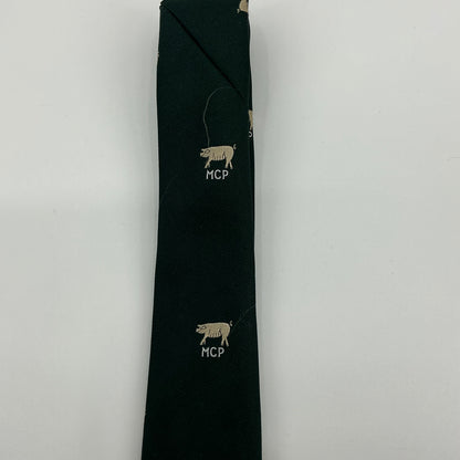 Vintage MCP Male Chauvinist Pig/Hidden Pinup English Sports Shop Pig Print Tie