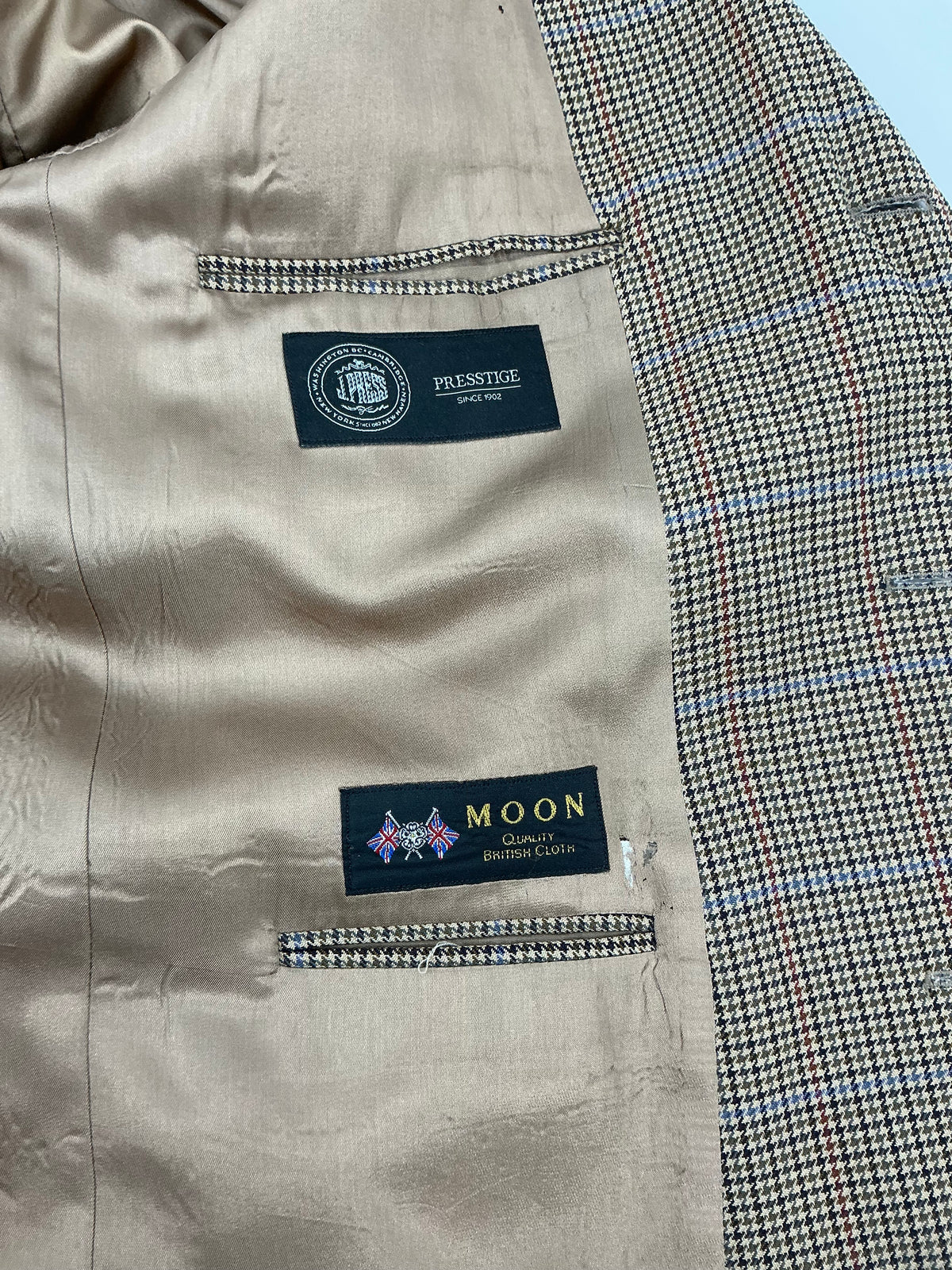 Vintage J. Press x Abraham Moon Houndstooth Wool Sport Coat 44R