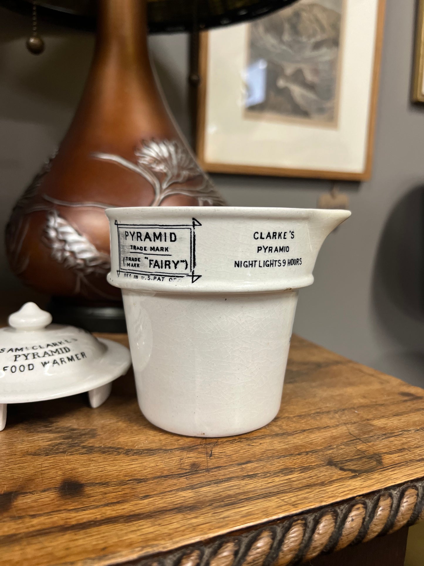 Rare Complete Sam Clarke's Pyramid Food Warmer - Fairy Lamp